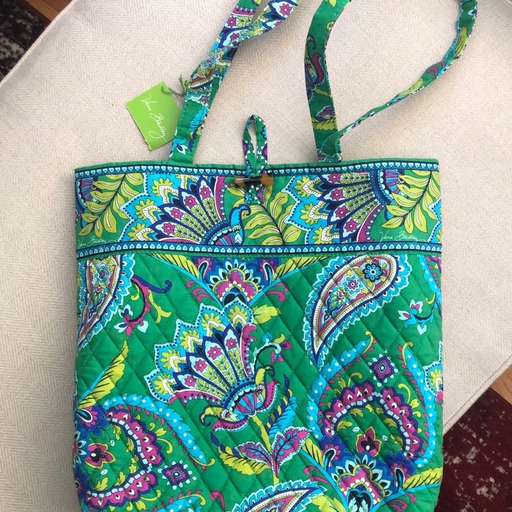 Vera Bradley emerald paisley tote